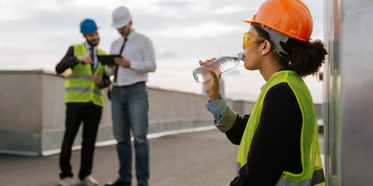 Construction Worker Drinking Water