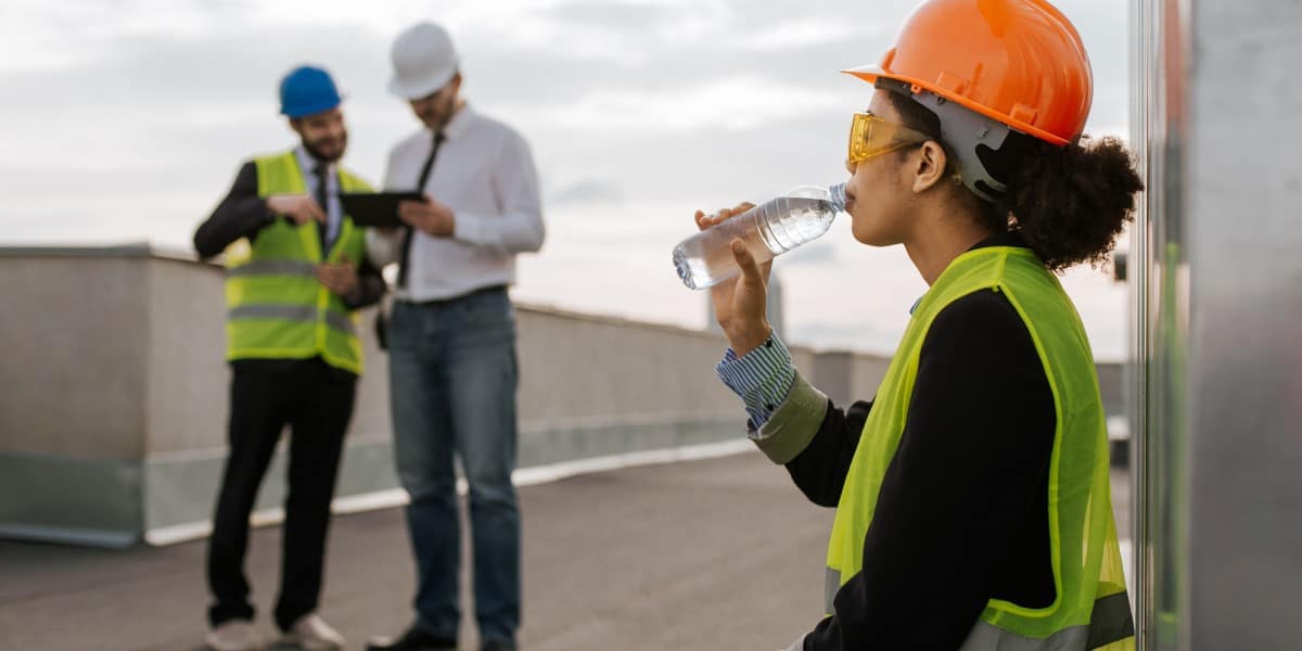 Construction Worker Drinking Water