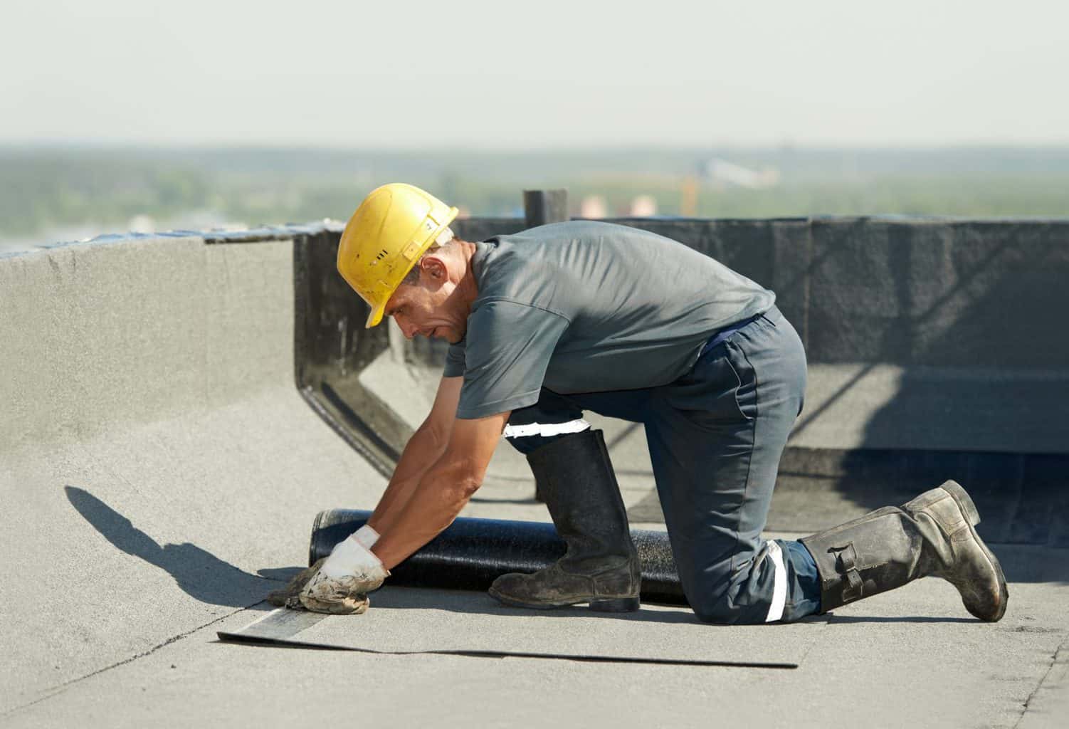 Hot felt roofing installation