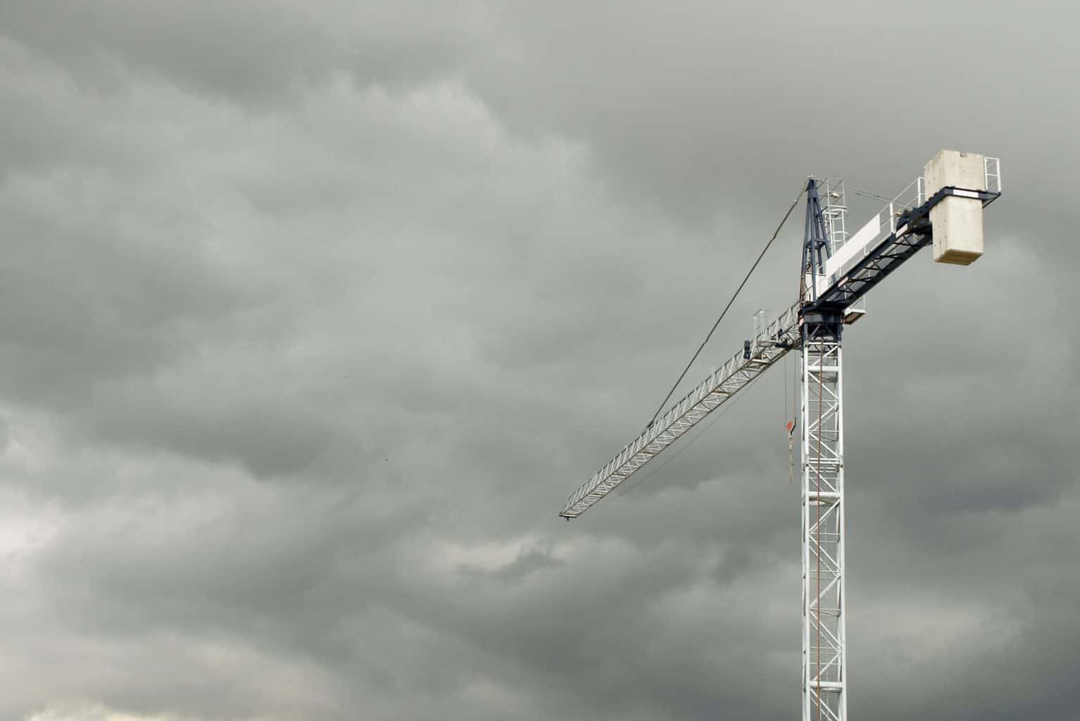 Construction Crane Stormy Weather