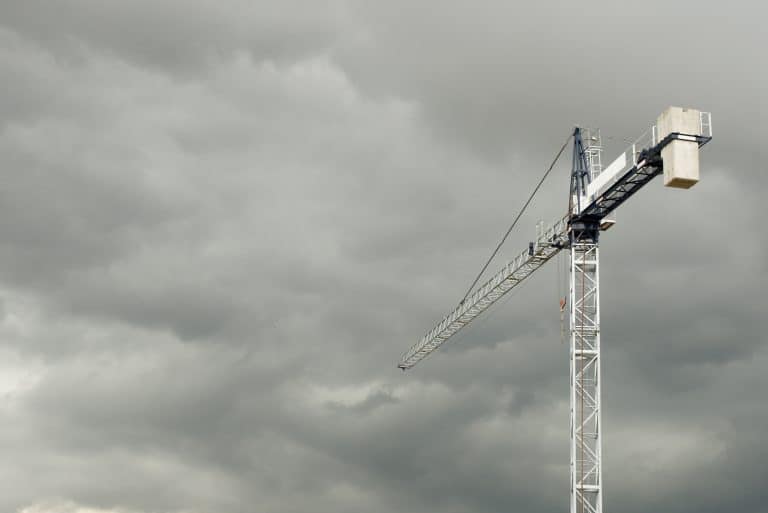 Construction Crane Stormy Weather