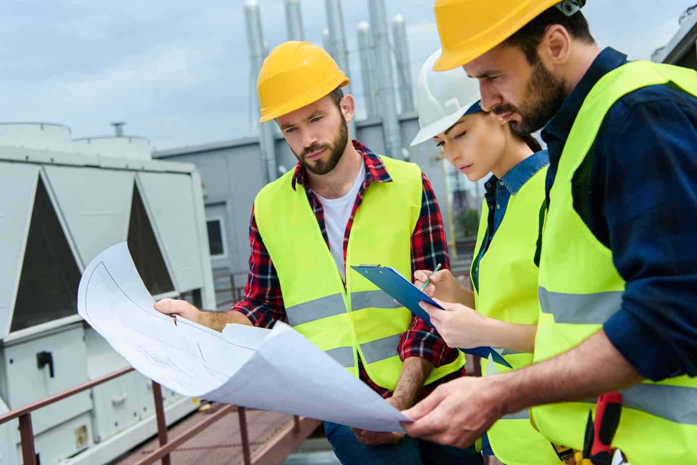 Construction Hard Hats Worn Improperly