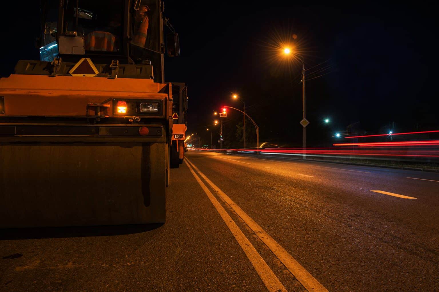 Road Construction at Night