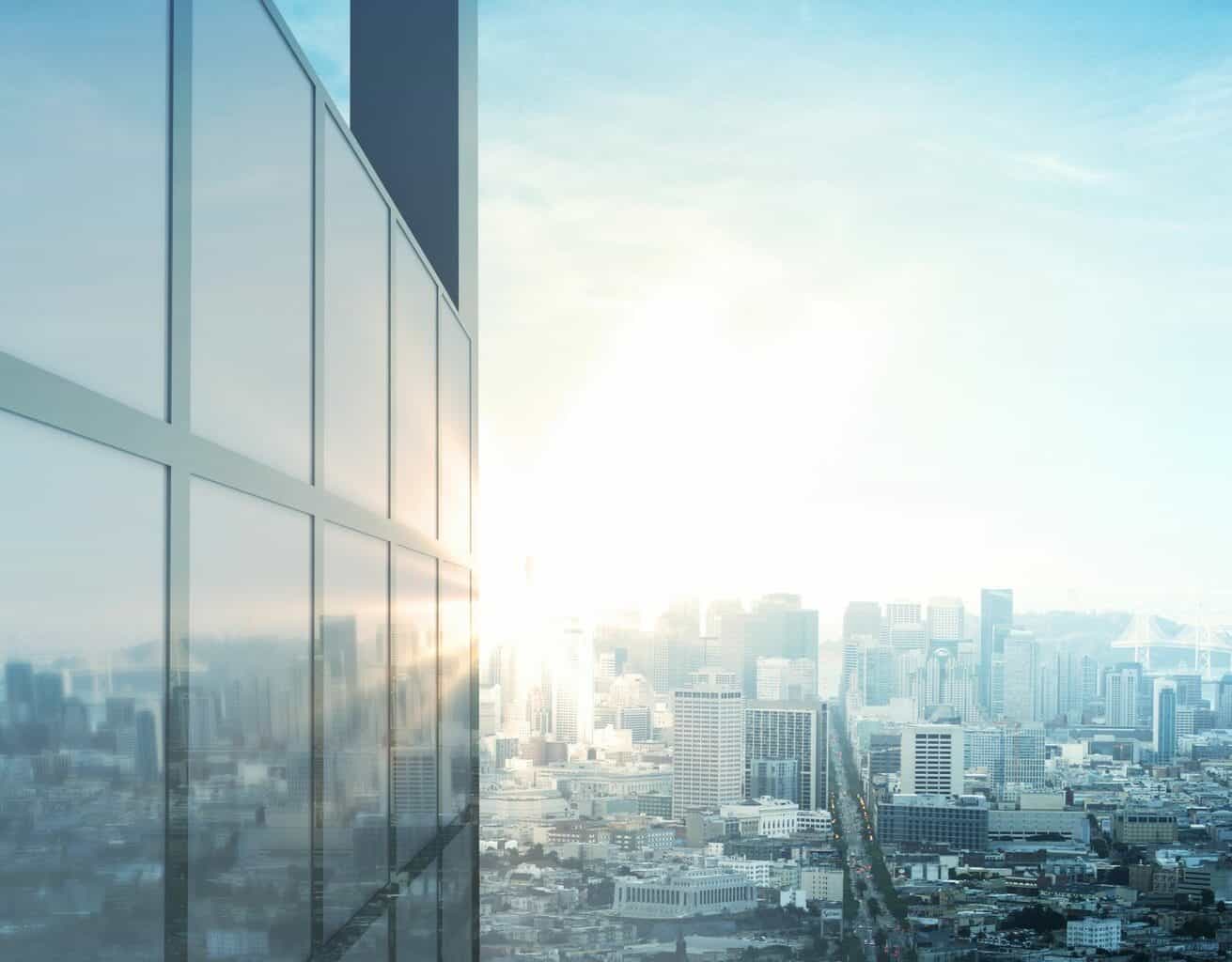 Skyscraper Overlooking City